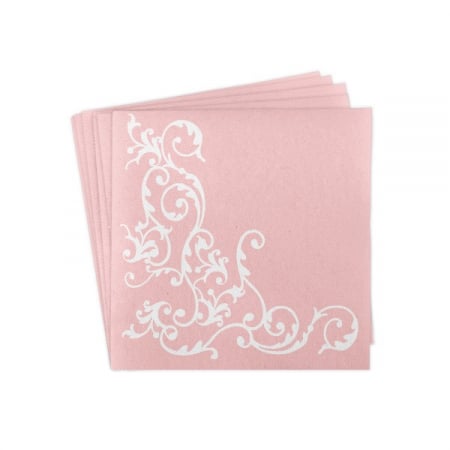 Servetele de masa festive Linclass - Pomp (Roz-Alb) / 40 x 40 cm / 50 buc [3]