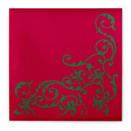 Servetele de masa festive Linclass - Pomp (verde-roșu) / 40 x 40 cm / 50 buc [3]