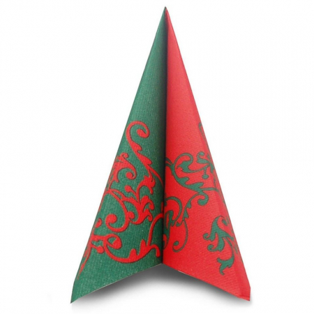 Servetele 40 x 40 cm - Servetele de masa festive Linclass - Pomp (verde-roșu) / 40 x 40 cm / 50 buc