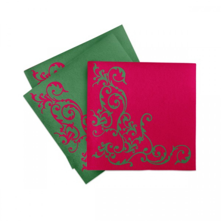 Servetele de masa festive Linclass - Pomp (verde-roșu) / 40 x 40 cm / 50 buc [2]