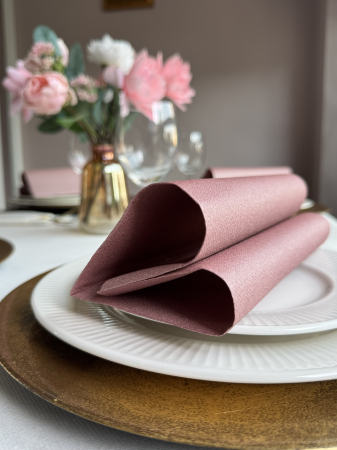 Servetele de masa festive Linclass - Rose gold (roz pudrat) / 40 x 40 cm / 25 buc [1]