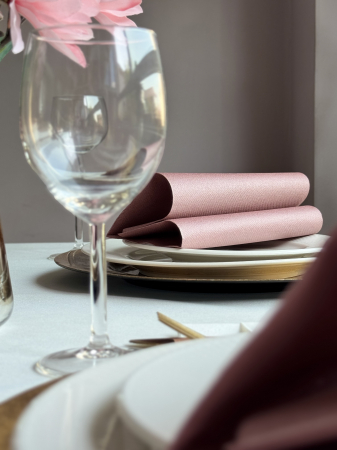 Servetele de masa festive Linclass - Rose gold (roz pudrat) / 40 x 40 cm / 25 buc [2]