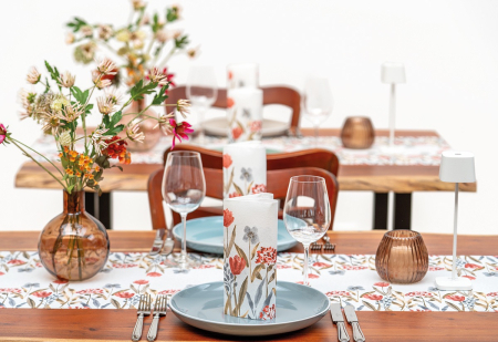 Servetele de masa festive Linclass - Selma (flori) / 40 x 40 cm / 50 buc [1]