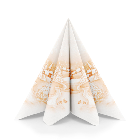 Servetele festive Craciun - La comanda - Servetele de masa festive Linclass pentru Revelion/Anul Nou Linclass - Silence / 40 x 40 cm / 50 buc