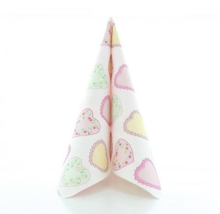 Servetele de masa festive Linclass - Sweet Love (inimioare) / 40 x 40 cm / 50 buc [3]