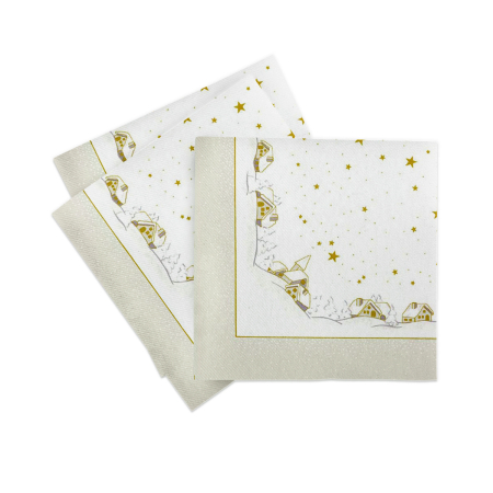 Servetele de masa festive Linclass pentru Revelion/Anul Nou Linclass - Winterzauber / Winter Charm / 40 x 40 cm / 50 buc [5]