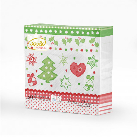 DECOR IARNA - Servetele de masa festive pentru Craciun/Revelion Tissue Deluxe - CHRISTMAS / 40x40 cm / 50 buc