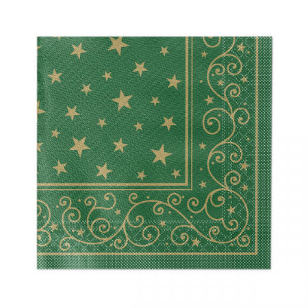 Servetele de masa festive pentru Craciun/Revelion Tissue Deluxe - LIAM verzi / 40x40 cm / 50 buc [1]