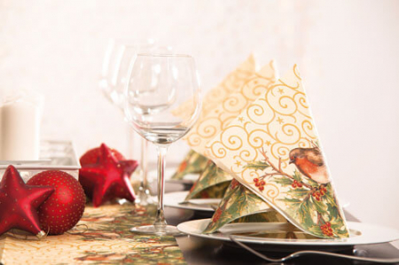 Produse - Servetele de masa festive pentru Craciun/Revelion Tissue Deluxe - Piet / 40x40 cm / 50 buc