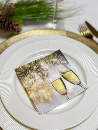 DECOR IARNA - Servetele de masa festive, Softpoint - Cheers / 24 x 24 cm / 30 buc
