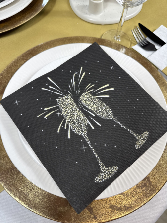 Servetele de masa festive Softpoint - Cheers (auriu) / 38 x 38 cm / 20 buc [2]