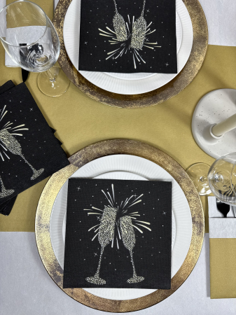 Servetele de masa festive Softpoint - Cheers (auriu) / 38 x 38 cm / 20 buc [3]