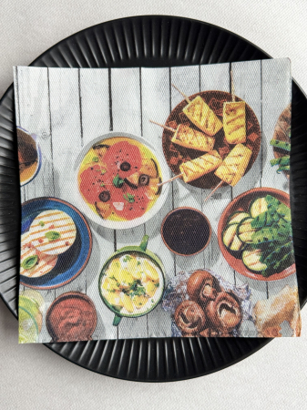 Servetele FESTIVE - TEMATICA CULINARA - Servetele de masa festive, SoftPoint - Vegan Party / 40x40 cm / 20 buc