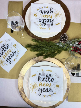 Servetele de masa festive Softpoint- Hello New Year / 38 x 38 cm / 20 buc [4]