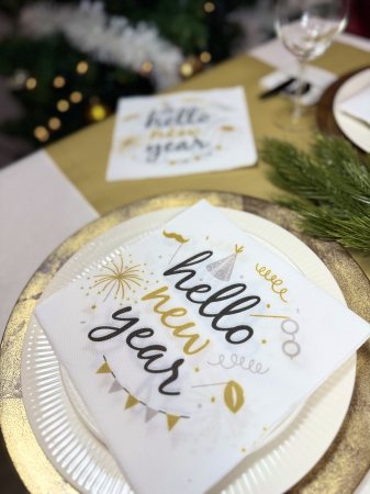 Servetele de masa festive Softpoint- Hello New Year / 38 x 38 cm / 20 buc [3]