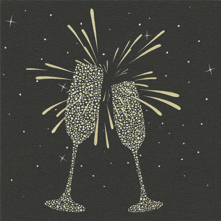 Servetele festive - IARNA/CRACIUN/REVELION - Servetele de masa festive Softpoint pentru Craciun - Cheers (auriu) / 38 x 38 cm / 20 buc