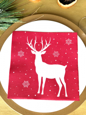 Produse - Servetele de masa festive Softpoint - Deer (Cerbi) / 40 x 40 cm / 20 buc