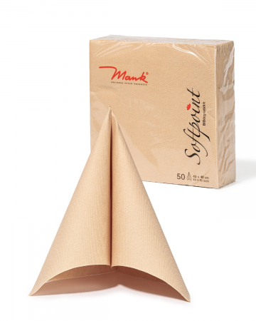 CULOAREA ANULUI 2025 - Servetele de masa festive Softpoint Sand (Crem inchis)  / 40x40 cm / 50 buc