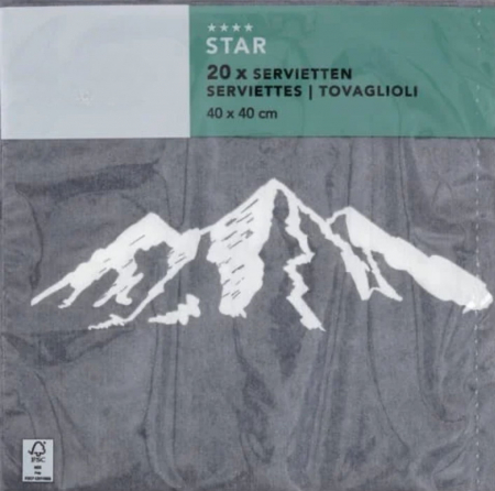 Servetele festive - RUSTICE - VANATORESTI - Servetele de masa festive Spanlin - Alpine night (gri închis) / 40 x 40 cm / 20 buc