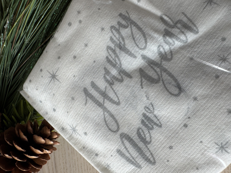 Servetele festive - UNICE, gama SPANLIN - Servetele de masa festive Spanlin - Happy New Year (silver) / 24 x 24 cm / 20 buc