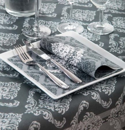 Servetele festive - VALENTINE'S DAY & DRAGOBETE - Servetele Linclass Giorgio GRI 40x40 cm, pliate 1/4, 12 buc