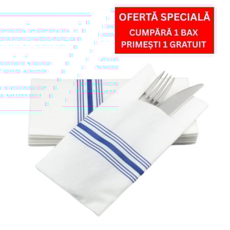 BAX Servetele pentru tacamuri Linclass- Airlaid Blue Bistro / 43 x 43 cm / 750 buc