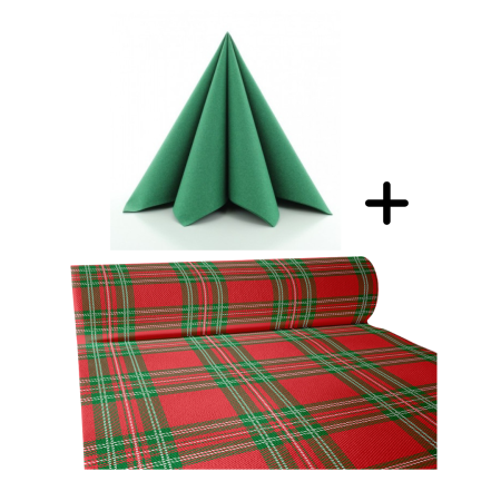 SETURI de masa - Set accesorii decorative masa festiva de Craciun/Revelion - servetele festive si traversa de masa Linclass Charles Green