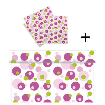 SETURI de masa - Set accesorii decorative masa festiva - servetele festive si traversa de masa Linclass Bubbles