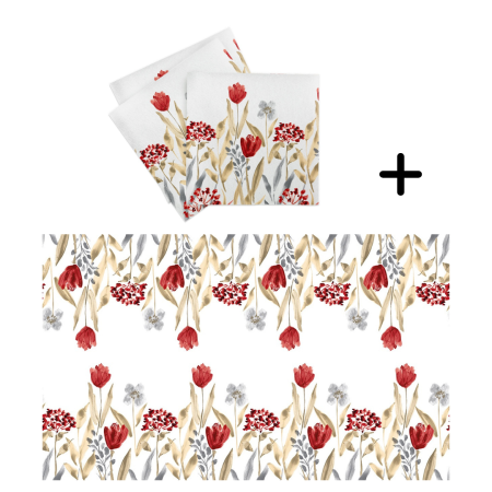 SETURI de masa - Set accesorii decorative masa festiva - servetele festive si traversa de masa Linclass Selma