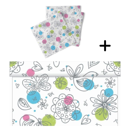 SETURI de masa - Set accesorii decorative masa festiva - servetele si traversa de masa Linclass Petra