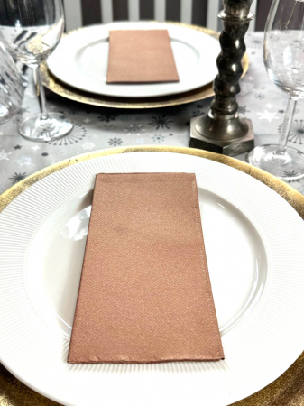 Set accesorii decorative masa festiva - fata de masa si servetele festive - Linclass Snowflakes Bronze [5]