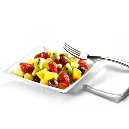 Set farfurii adanci de unica folosinta MILAN din plastic alb/ 17,2 x 17,2 cm / 12 buc [1]