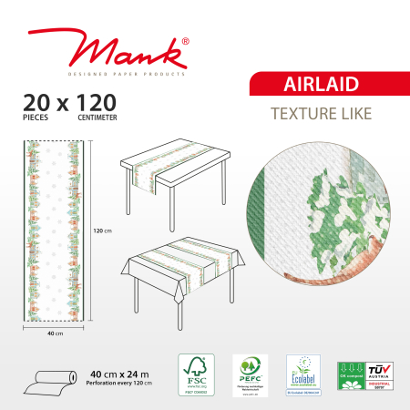 Traversa de masa pentru Craciun, Linclass - Sandy / 40 × 24 cm / 1 buc [2]