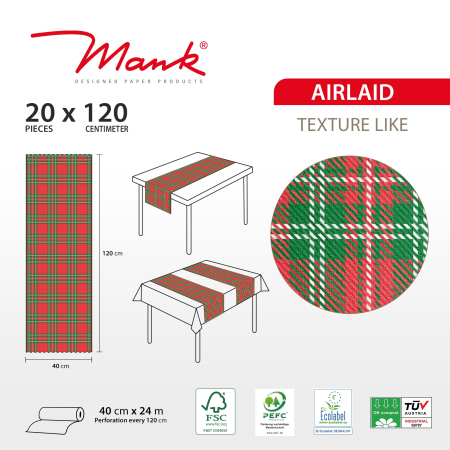 Traversa masa, Linclass - Charles (carouri rosu-verde) / 40 cm × 24 m / 1 rola [2]
