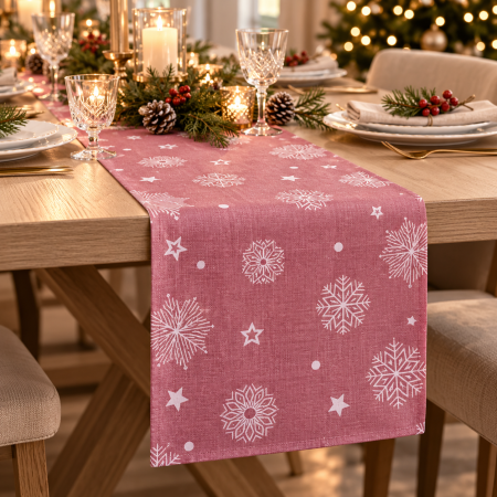 Traverse masa - CULORI UNI - Traversa masa - Linclass Christmas Snowflakes|/ 40 cm x 24 m / 1 buc