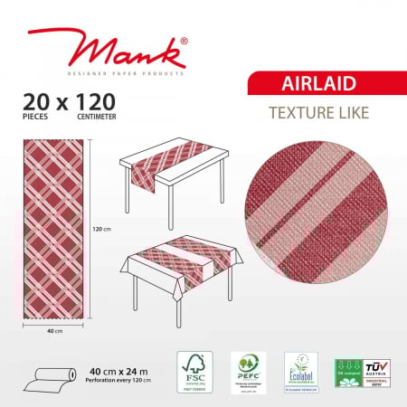 Traversa masa Linclass - Fabio (bordeaux) / 40 cm x 24 m / 1 rola [2]