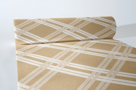 CULOAREA ANULUI 2025 - Traversa masa Linclass - Fabio (carouri, bej) / 40 cm x 24 m / 1 rola