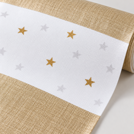 Traversa masa - Linclass  Golden Stars (Stele Aurii) Craciun si Revelion  / 40 cm x 24 m / 1 buc [3]
