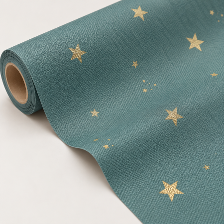 Traversa masa - Linclass Green Stars Craciun si Revelion / 40 cm x 24 m / 1 buc [2]