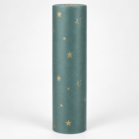 Traversa masa - Linclass Green Stars Craciun si Revelion / 40 cm x 24 m / 1 buc [3]
