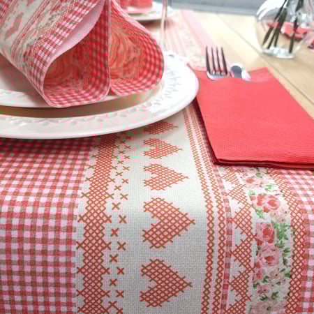 TRAVERSE MASA - Traversa masa Linclass - Mathilda (inimioare) / 40 cm x 24 m / 1 rola