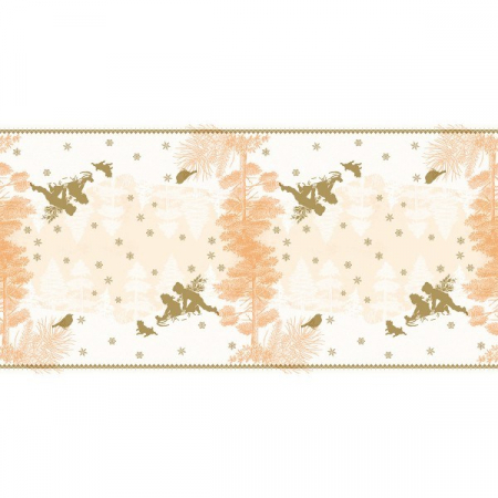 Traverse Masa - CRACIUN/REVELION - Traversa masa - Linclass Schlittenfahrt (Terrakotta) / 40x120 cm / Rola 20 bucati