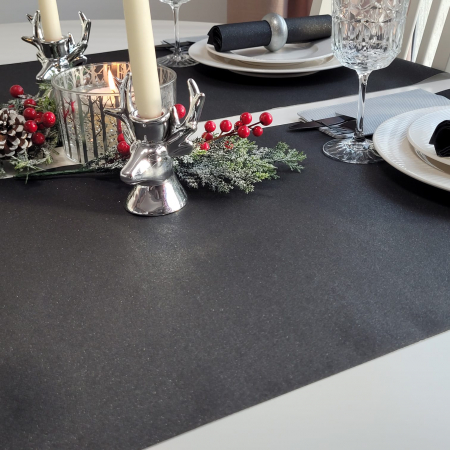 Traversă de masă - Linclass Shine metallic black (negru stralucitor) / 40 cm x 24 m / 1 buc [2]
