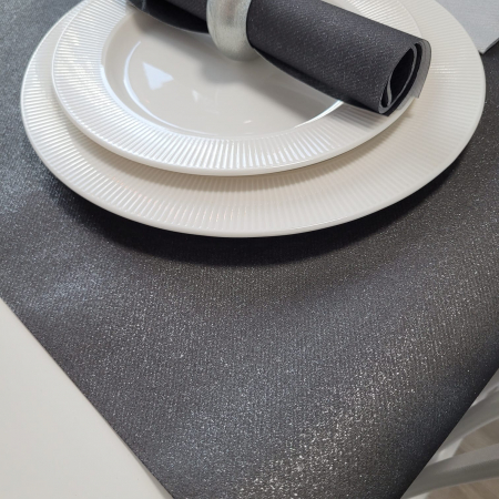 Traversă de masă - Linclass Shine metallic black (negru stralucitor) / 40 cm x 24 m / 1 buc