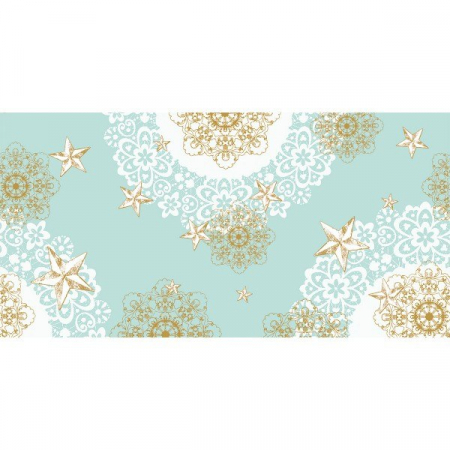 Traverse Masa - CRACIUN/REVELION - Traversa masa - Linclass Sternenschein (Mint-Auriu) / 40x120 cm / Rola 20 bucati