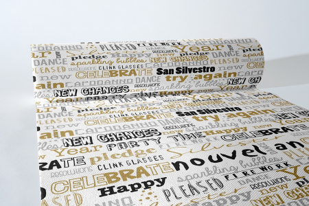 Traverse masa - cu IMPRIMEU - Traversa de masa pentru Revelion, Linclass - San Silvestro / 40 cm x 24 m / 1 rola