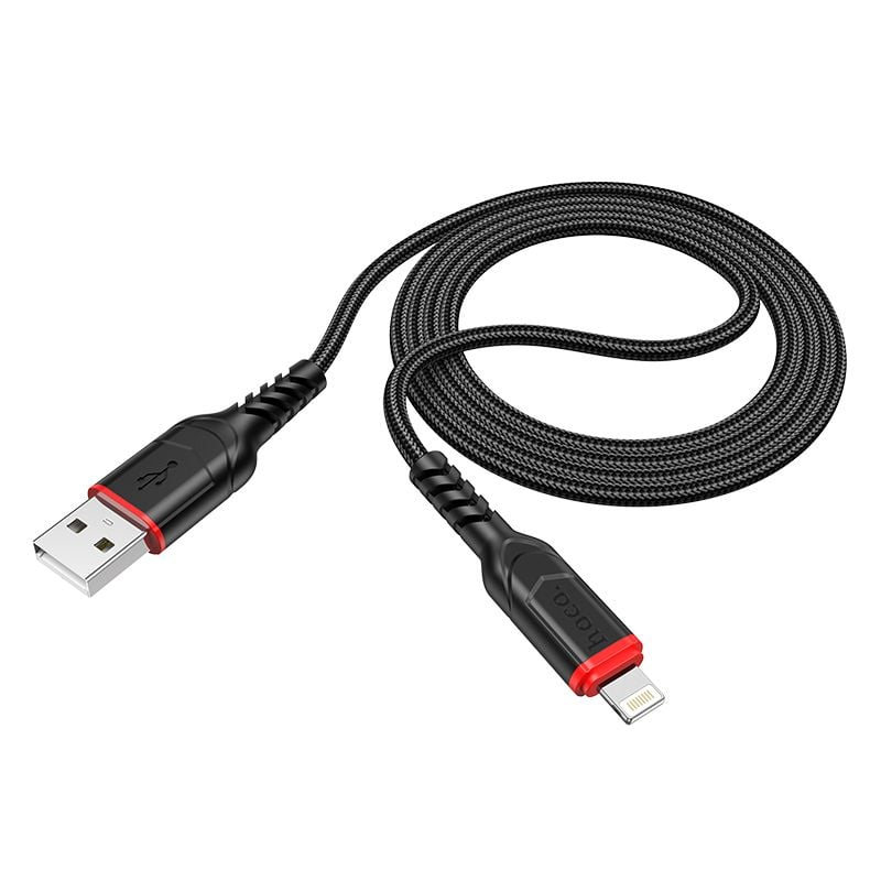 Cablu Hoco X59, USB-A la Lightning, Încărcare Rapidă 2.4A, 3m, Negru [2]