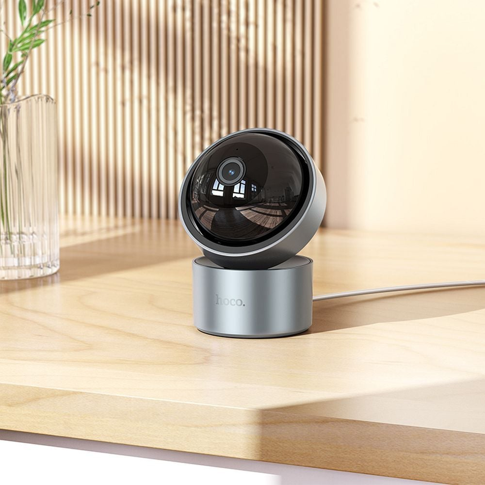 Cameră de supraveghere interioară Hoco D5, Full HD, Mod Nocturn, Reglabilă, Argintie [3]
