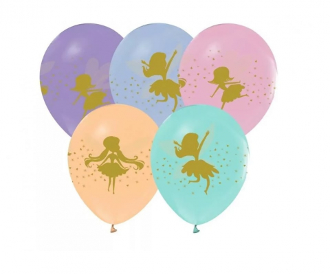 Articole petrecere - Baloane Zâna Fairy - Set 5 Bucăți, 12 Inch (30 cm) pentru Petreceri Magice