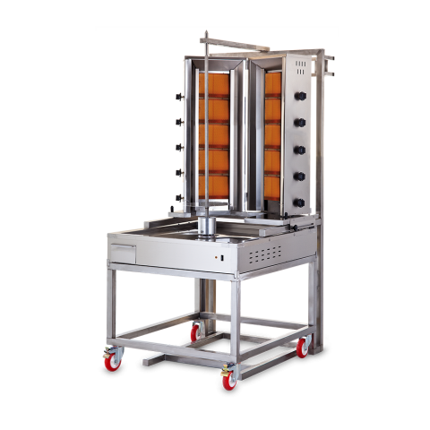 Aparate kebap, shaorma, gyros MELTEM - Aparat kebap, shaorma, gyros, cu 10 arzatoare in V, motor jos detasabil, capacitate maxima 200kg, putere calorica 35kw, Meltem